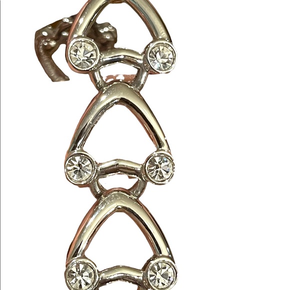 Vintage 1980s Swarovski authentic silver crystal heart bracelet Swan - Picture 6 of 15